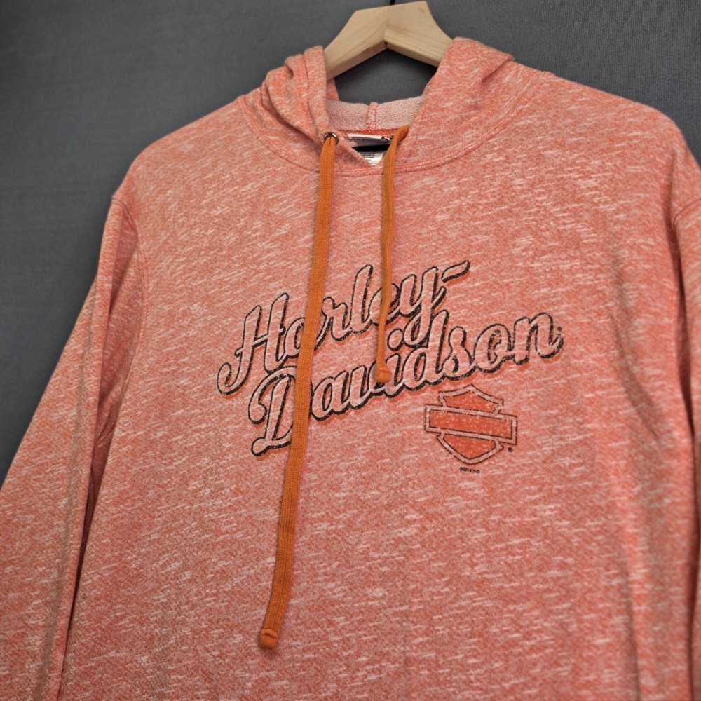 Harley Davidson Hoodie Womens XL Orange Spitzie's Albany NY Dealer Pullover 2013